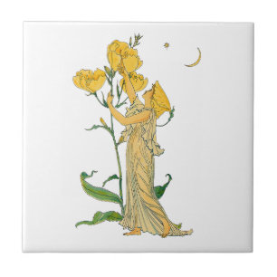 Vintage Fairy Tale, Evening Primrose, Walter Crane Tile