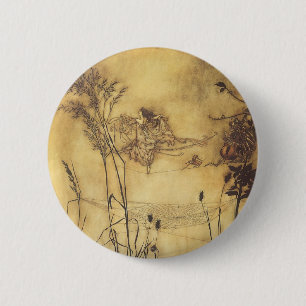 Vintage Fairy Tale, Fairy's Tightrope by Rackham 2 Inch Round Button