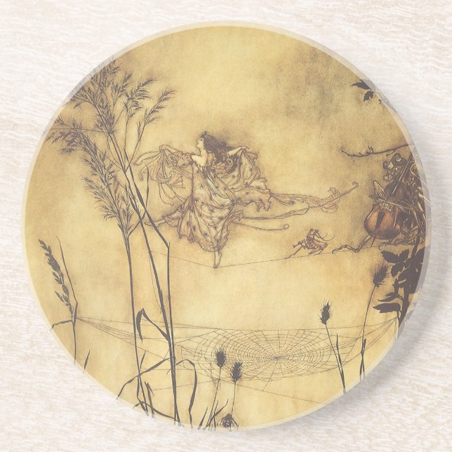Vintage Fairy Tale, Fairy's Tightrope by Rackham Coaster (Front)