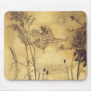 Vintage Fairy Tale, Fairy's Tightrope by Rackham Mouse Pad
