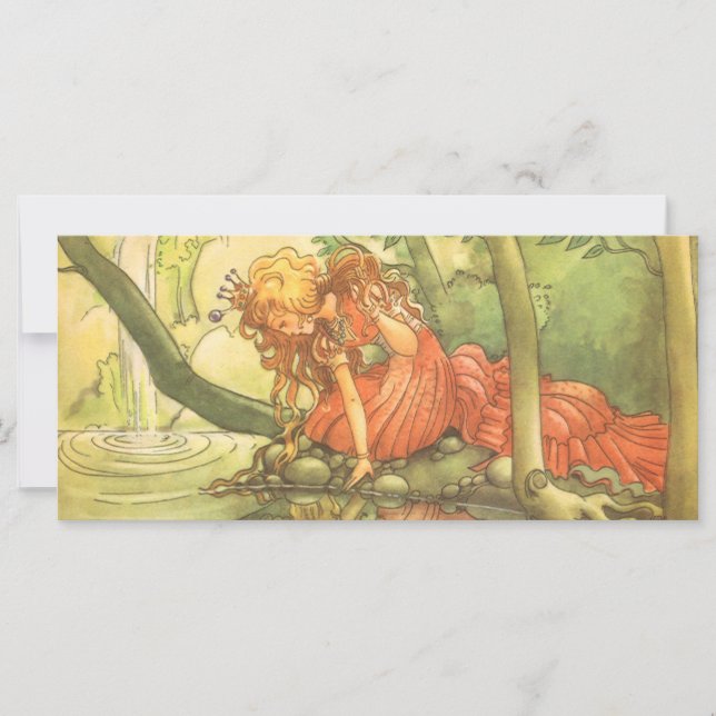 Vintage Fairy Tale, Frog Prince Princess by Pond (Front)