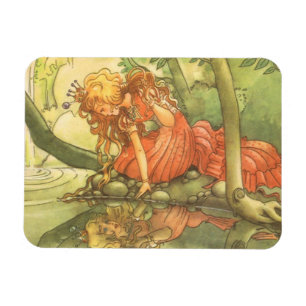 Vintage Fairy Tale, Frog Prince Princess by Pond Magnet