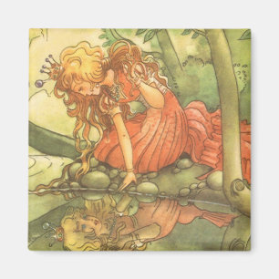 Vintage Fairy Tale, Frog Prince Princess by Pond Magnet