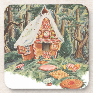 Vintage Fairy Tale, Hansel and Gretel Candy House Coaster