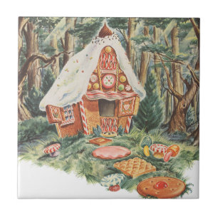 Vintage Fairy Tale, Hansel and Gretel Candy House Tile