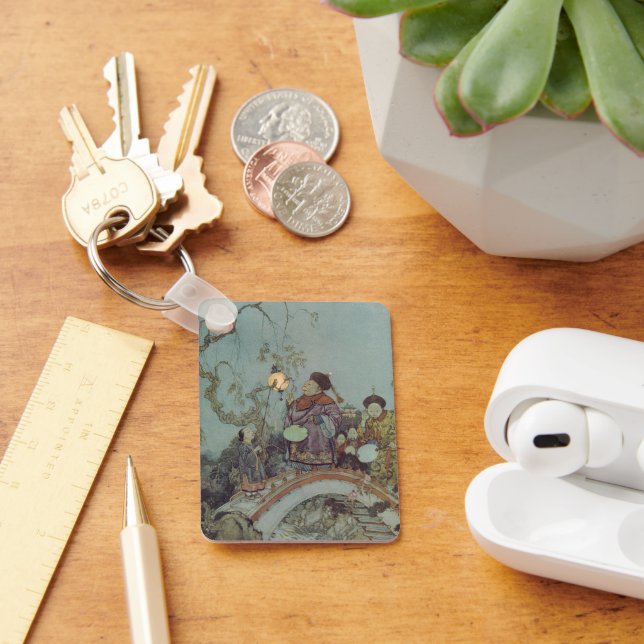 Vintage Fairy Tale, Nightingale by Edmund Dulac Keychain (Desk)