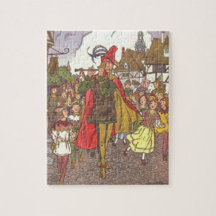 Vintage Fairy Tale Pied Piper of Hamelin by Hauman Jigsaw Puzzle
