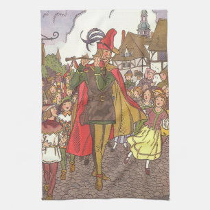 Vintage Fairy Tale Pied Piper of Hamelin by Hauman Kitchen Towel