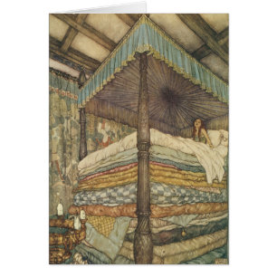 Vintage Fairy Tale, Princess and Pea, Edmund Dulac