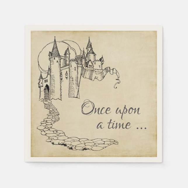 Vintage Fairy Tale Princess Napkins (Front)