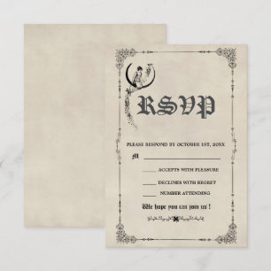 Vintage Fairy tale Storybook Wedding RSVP Card