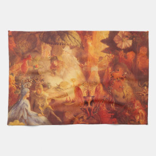 Vintage Fairy Tale The Captive Robin by Fitzgerald Kitchen Towel