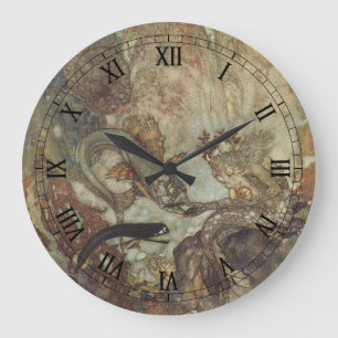 Vintage Fairy Tale, The Mermaid by Edmund Dulac Large Clock