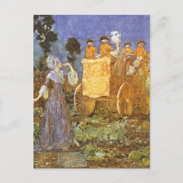 Vintage Fairy Tales Cinderella and Fairy Godmother Postcard (Front)