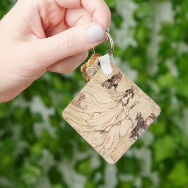 Vintage Fairy Tales, Cinderella by Arthur Rackham Keychain (Hand)