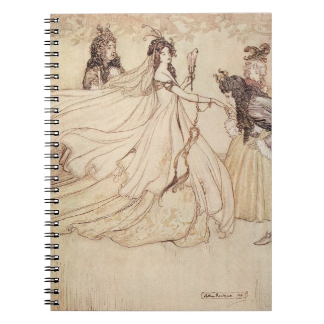 Vintage Fairy Tales, Cinderella by Arthur Rackham Notebook (Front)