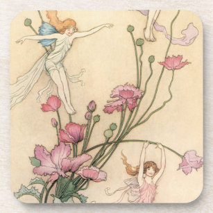 Vintage Fairy Tales, Three Spirits Filled With Joy Coaster