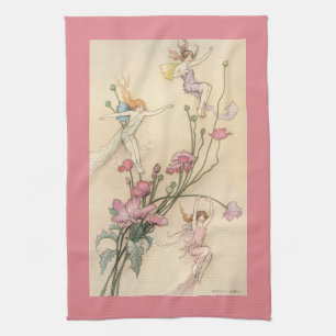 Vintage Fairy Tales, Three Spirits Filled With Joy Kitchen Towel