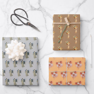 Vintage Fairy Trio Wrapping Paper Sheet