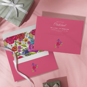 Vintage Fairytale Alice In Onederland Bold Florals Envelope