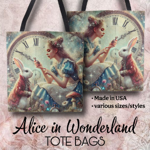 Vintage Fairytale Alice In Wonderland Tote Bag