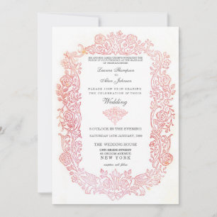Vintage Fairytale Birds Faire-part de mariage fron
