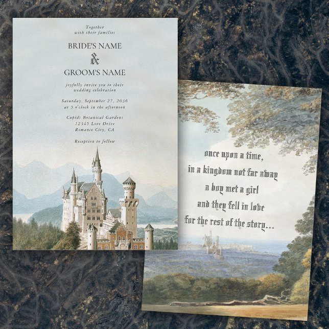 Vintage Fairytale Castle Rustic Forest Wedding Invitation (Vintage Fairytale Castle Rustic Forest Wedding Invitation)