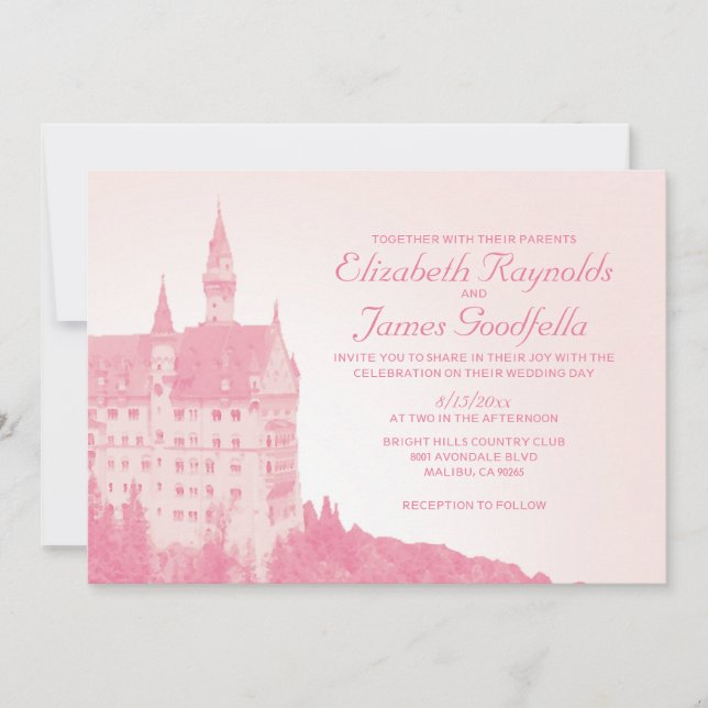 Vintage Fairytale Castle Wedding Invitations (Front)