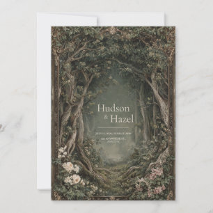 Vintage Fairytale Forest Ornate Frame Wedding Invitation
