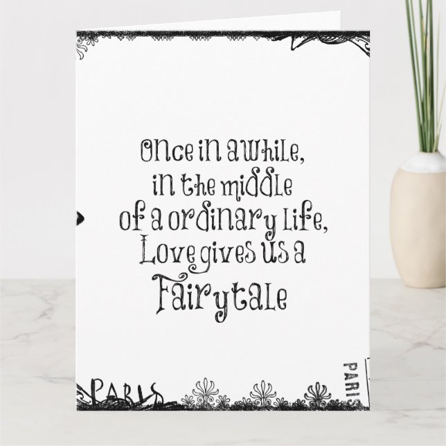 Vintage Fairytale Love Quote Card (Front)