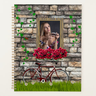 Vintage Fairytale Vélo Roses cadre photo fille