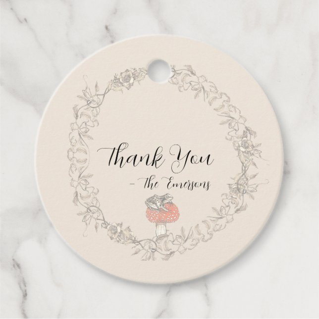 Vintage Fairytale Wedding Favour Tags (Front)