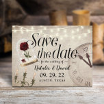 Vintage Fairytale Wedding Save the Date  Announcement Postcard<br><div class="desc">Vintage Candelabra & Clock Fairytale Wedding Save the Date Announcements.</div>