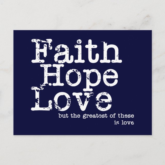 Vintage Faith Hope Love Postcard (Front)