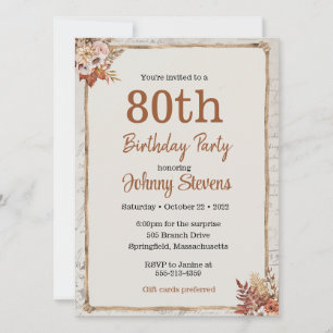 Vintage Fall Autumn Birthday Party Invitation