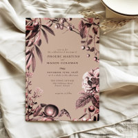 Vintage Fall Botanical Engraving Wedding
