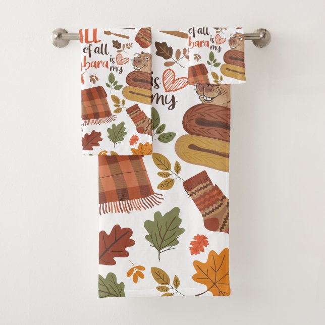 Vintage Fall Capybara Towel (Insitu)