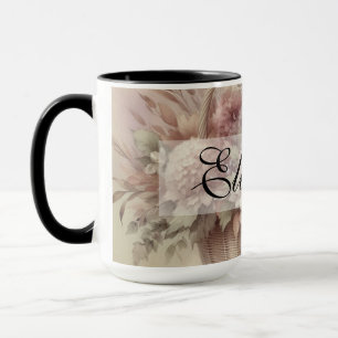 Vintage Fall flowers pastel watercolor painting Mug