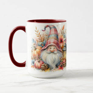 Vintage Fall Gnomes with Autumn leaves Mug