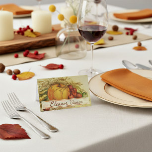 Vintage fall harvest place card