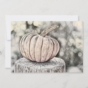 Vintage Fall pumpkins fall colours watercolor Invitation