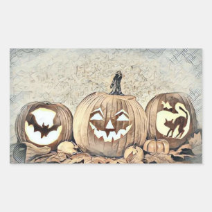 Vintage Fall pumpkins fall colours watercolor Squ Sticker
