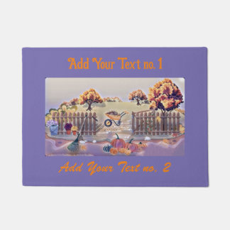 Vintage Fall pumpkins fall colours watercolor  Thr Doormat