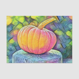 Vintage Fall pumpkins fall colours watercolor Tissue Paper