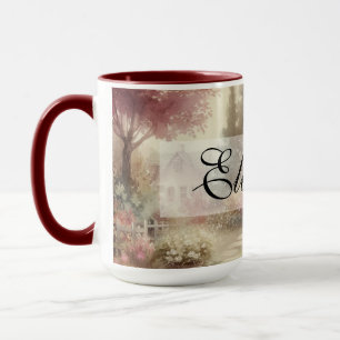 Vintage Fall Scenery cottage garden leaves floral Mug