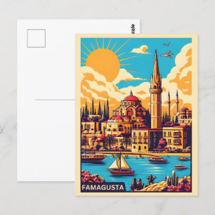 vintage Famagusta Beach Cyprus gifts Postcard