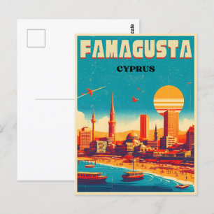 vintage Famagusta Beach Cyprus gifts Postcard