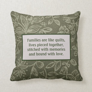 Vintage - Families are Like Quilts, Throw Pillow