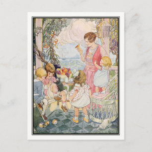 Vintage Family and Pets by Ruth M. Hallock Postcard