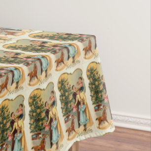 Vintage Family at Christmas Tablecloth